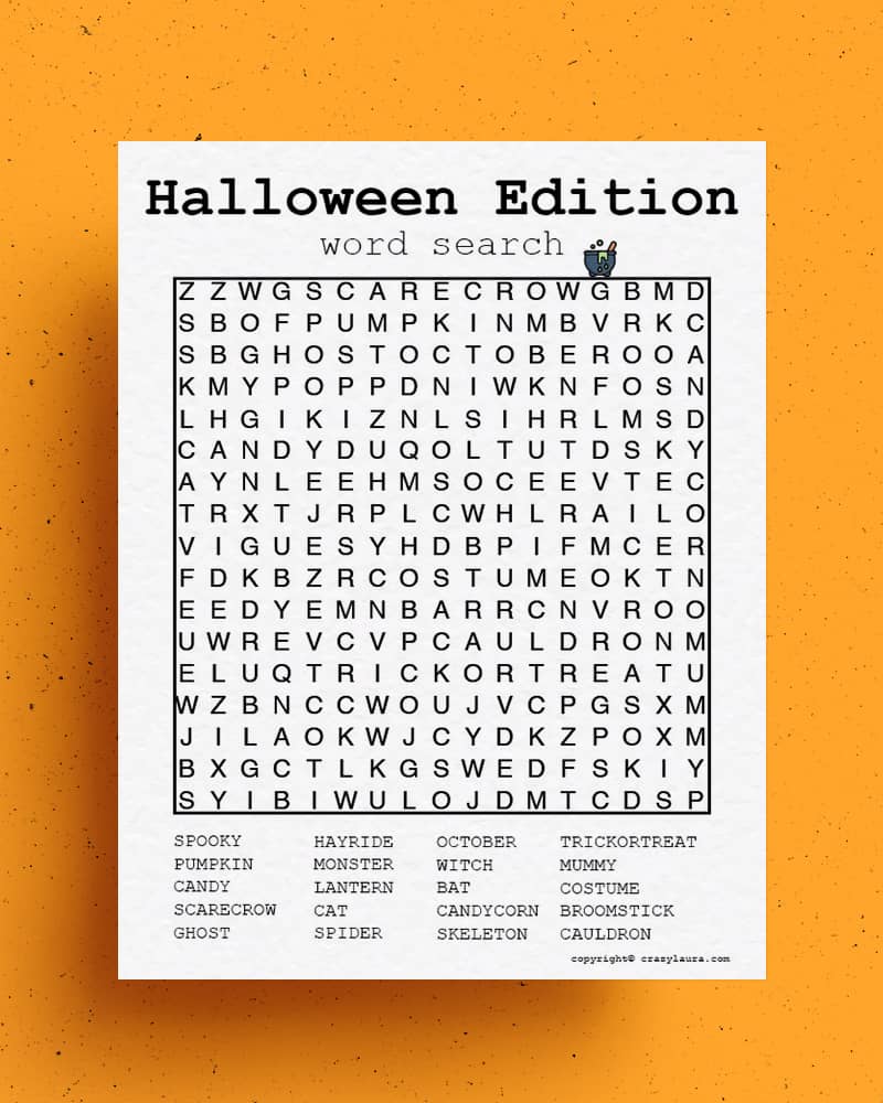 fun and free halloween word hunt