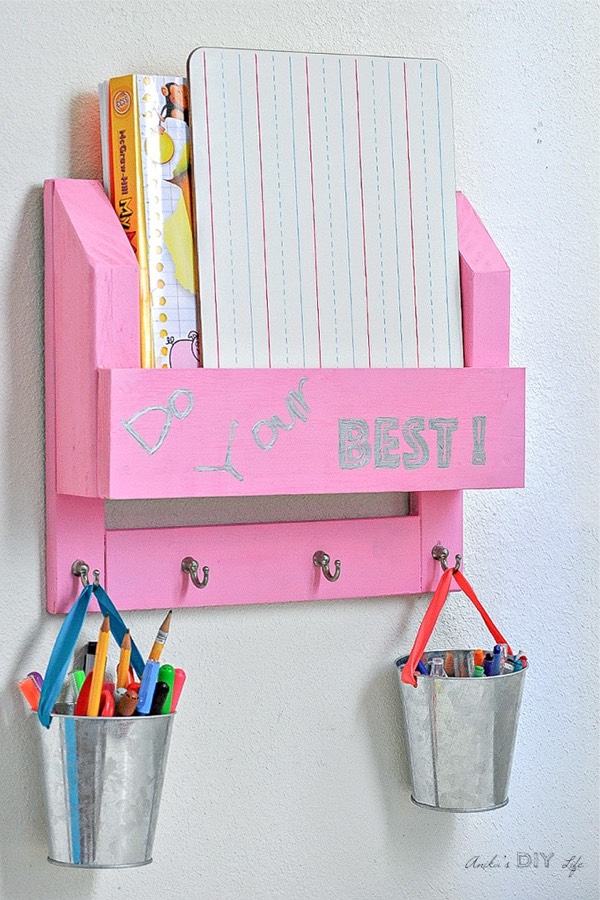 pink wall hanging organizer for office