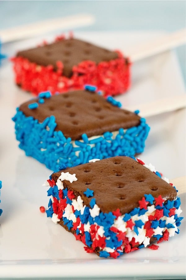 fourth of july homemade ice cream sandwhiche recipe