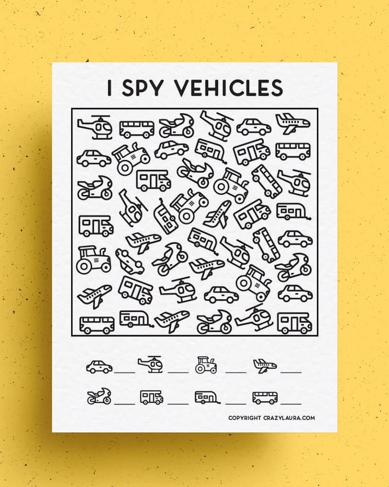 find and color printable with cars