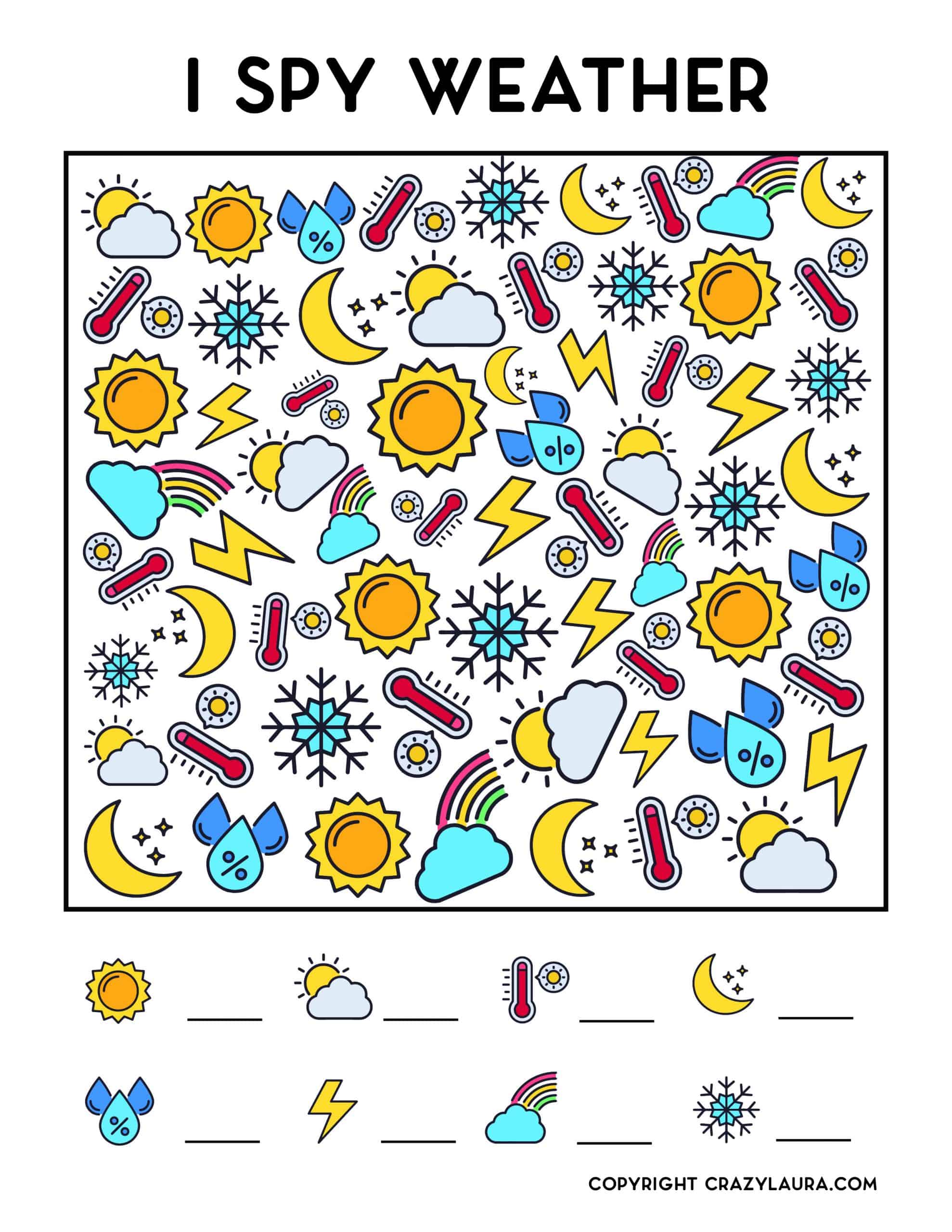 count and color weather printable