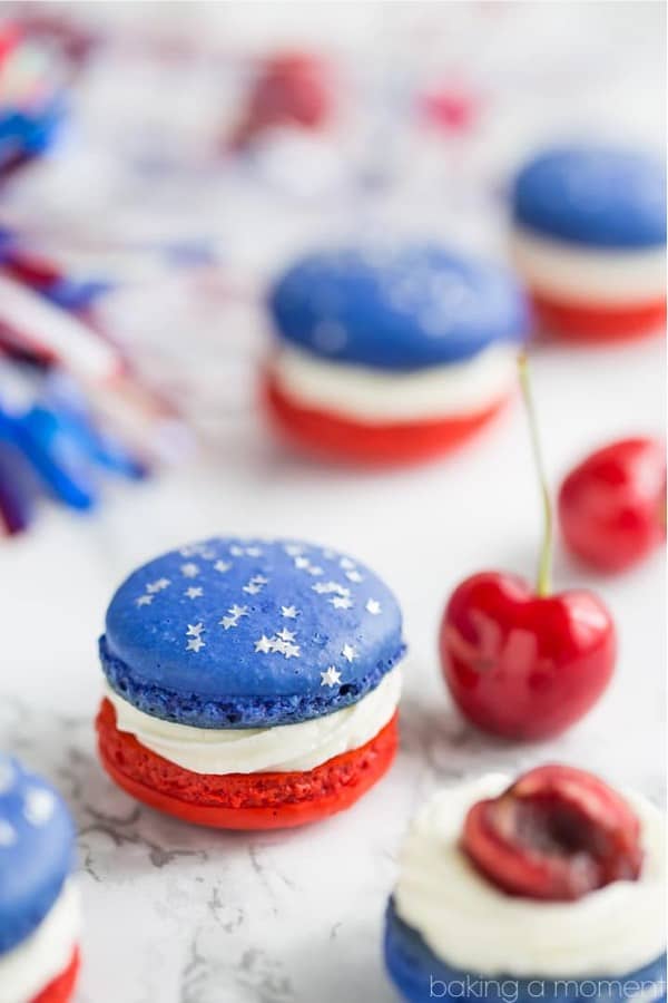 red white blue macaron dessert recipe