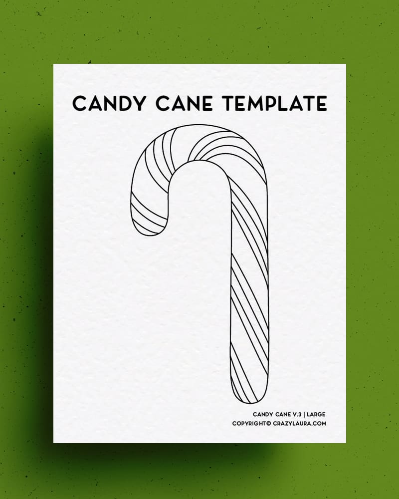candy cane craft templates to print