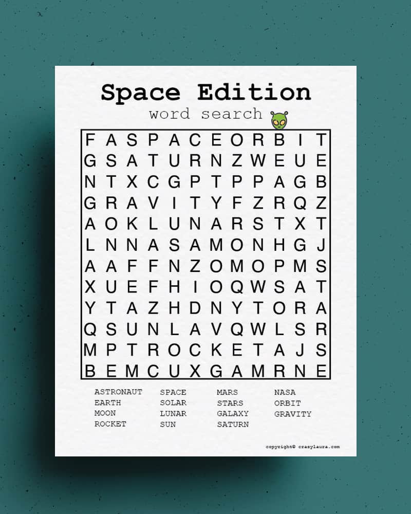space word search game