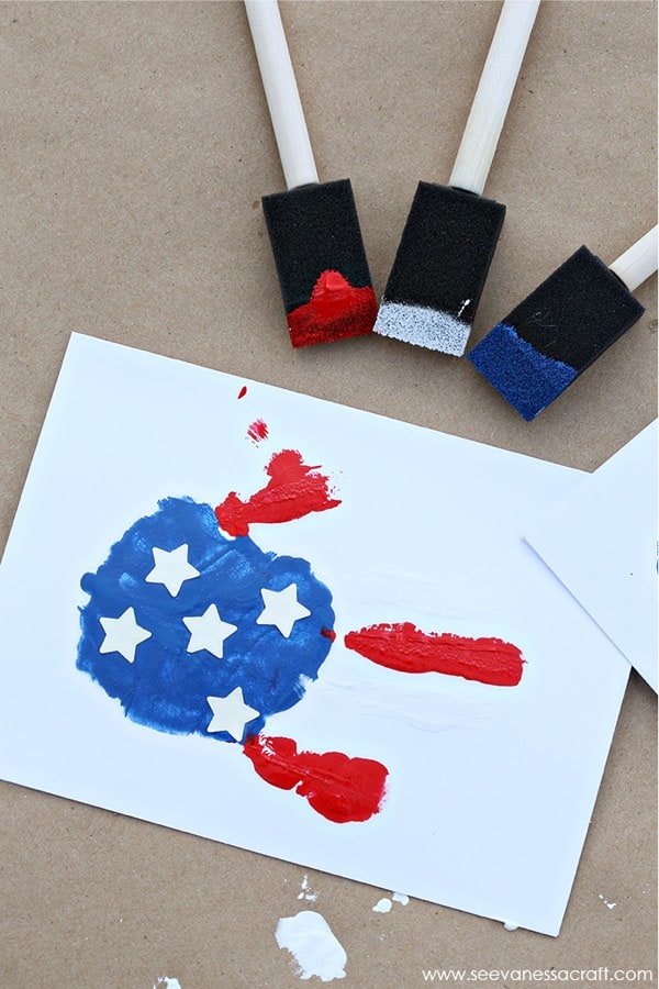 american flag themed kids paint craft