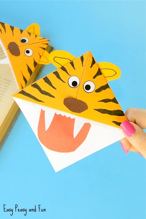 paper origami bookmark craft for kids