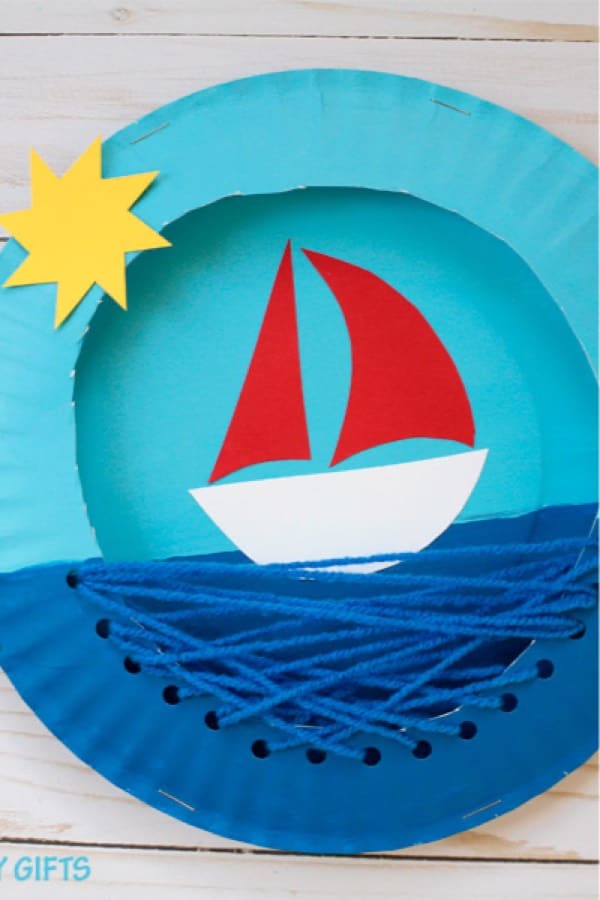 summer themed craft example with paper plates