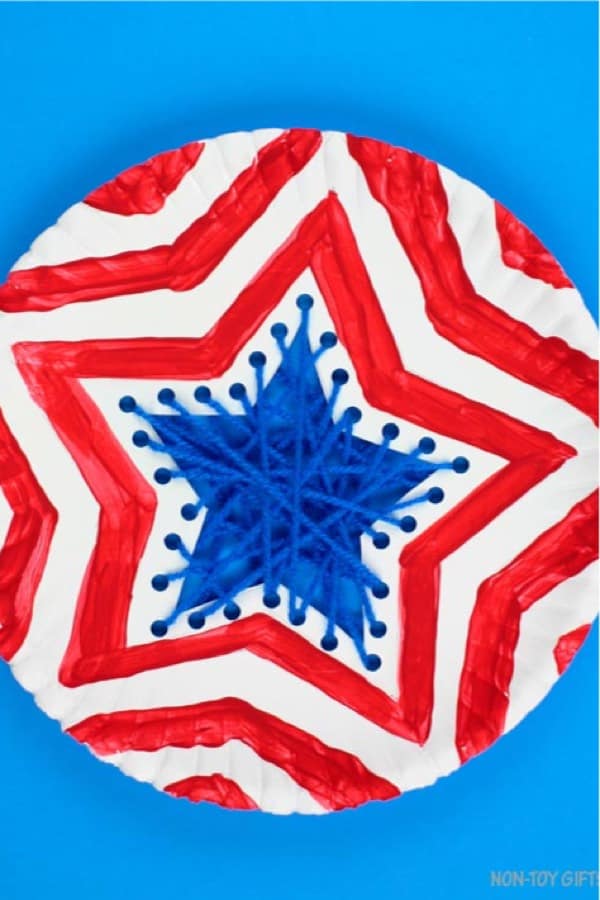 july 4th craft with paper plates and yarn