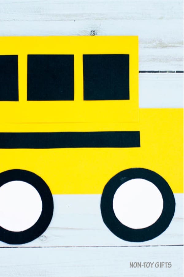paper craft with school bus theme