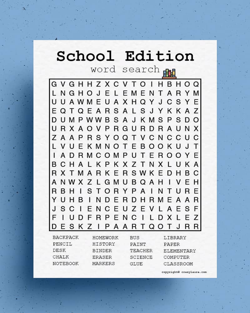 word search school edition