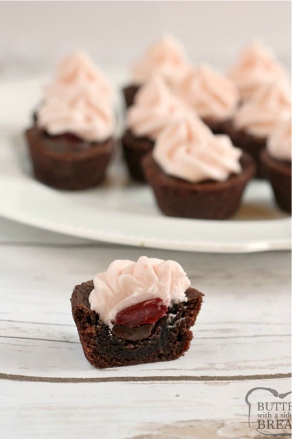 brownie bites filled with cherries