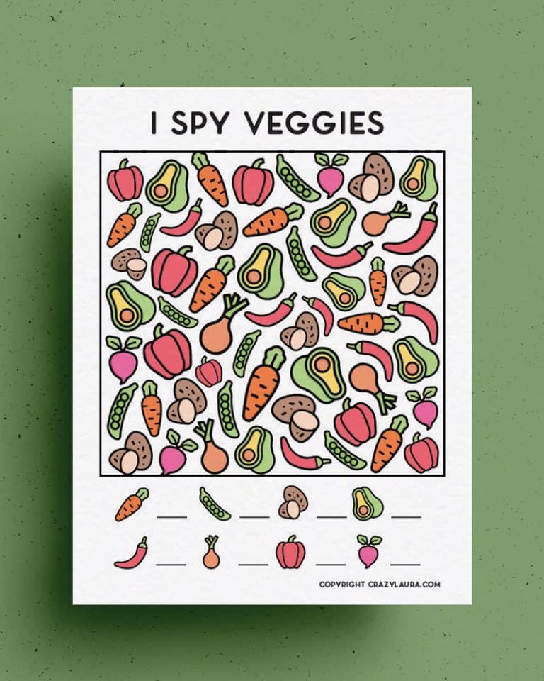 Free I Spy Veggies Printable Game For Kids In