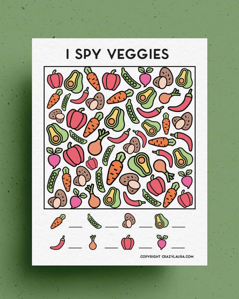 fun and easy i spy veggie printable