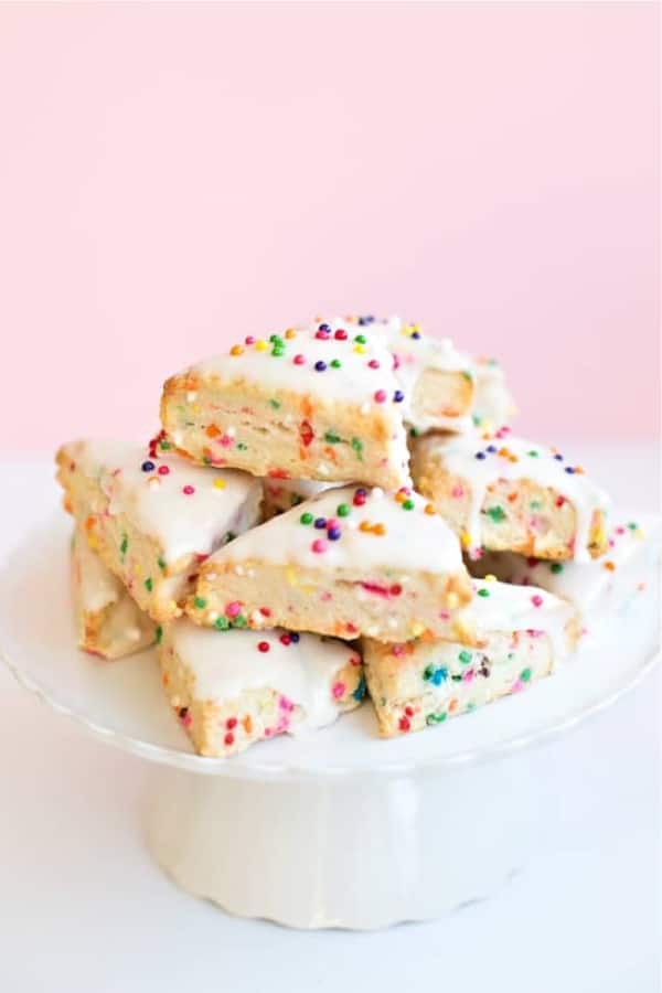 mini scones with funfetti sprinkles