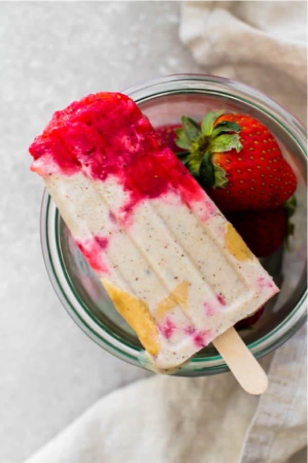 homemade ice cream pop recipe with strawberry