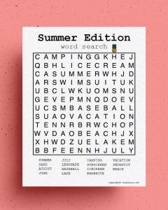 Free Summer Word Search Printable Games To Print - Crazy Laura