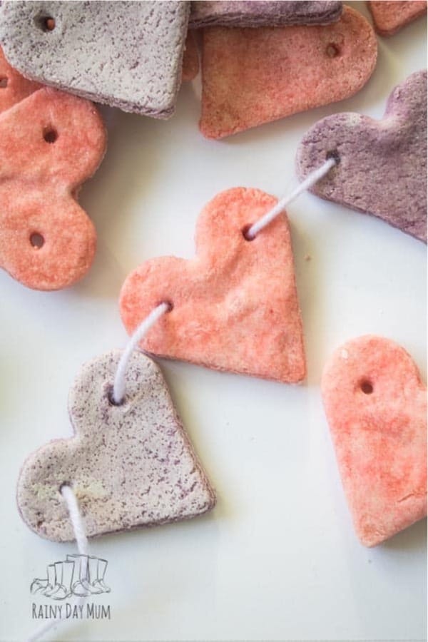 salt dough preschooler craft for valentines day