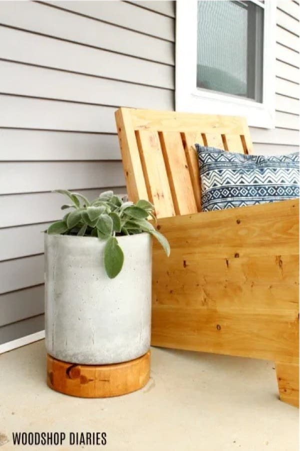 planter with concrete and wood