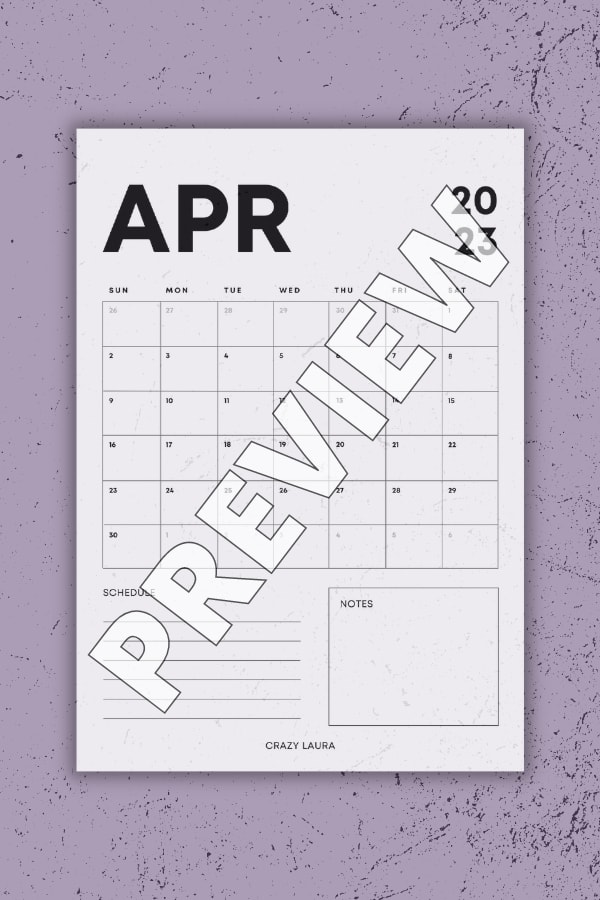 Free Vertical Calendar Printable For 2023 – UPDATED