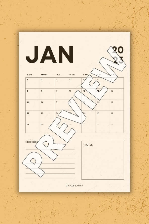 Free Vertical Calendar Printable For 2023 – UPDATED