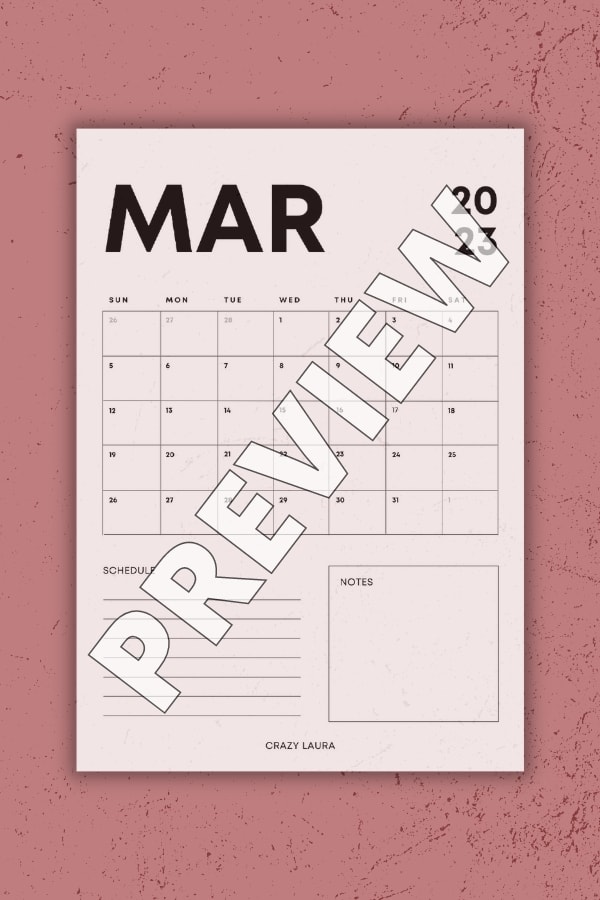 Free Vertical Calendar Printable For 2023 – UPDATED