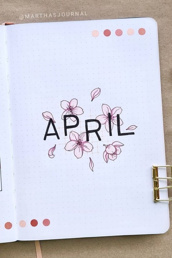 spring theme bujo covers with flowers