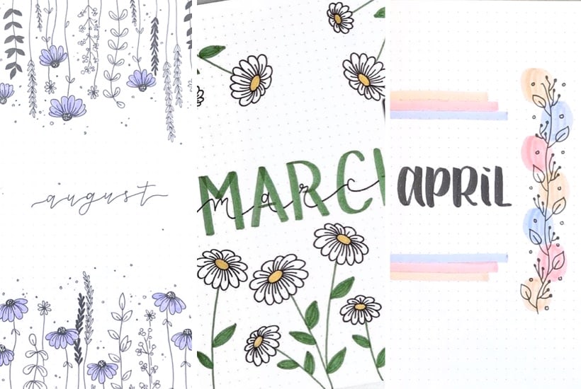 20+ Flower Themed Monthly Covers For Bujo Inspiration in 2024