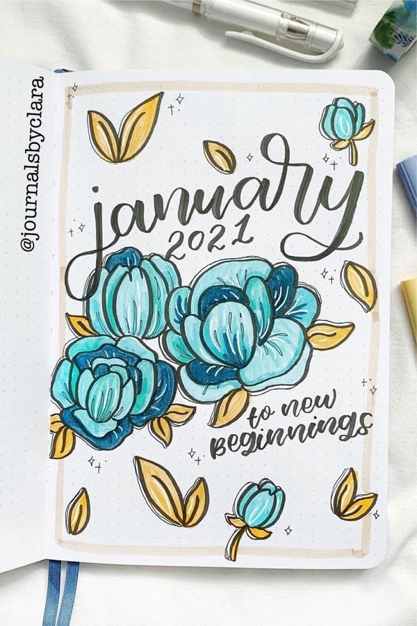 creative ideas for flower theme bujo cover