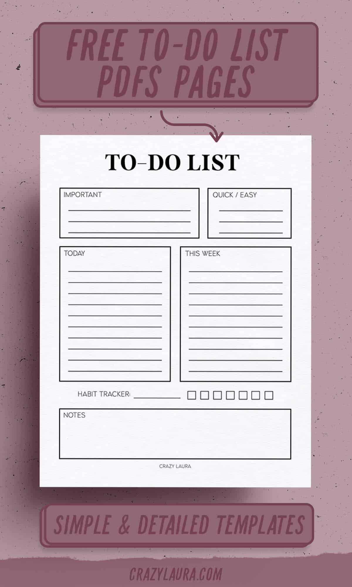 basic daily task tracker printable