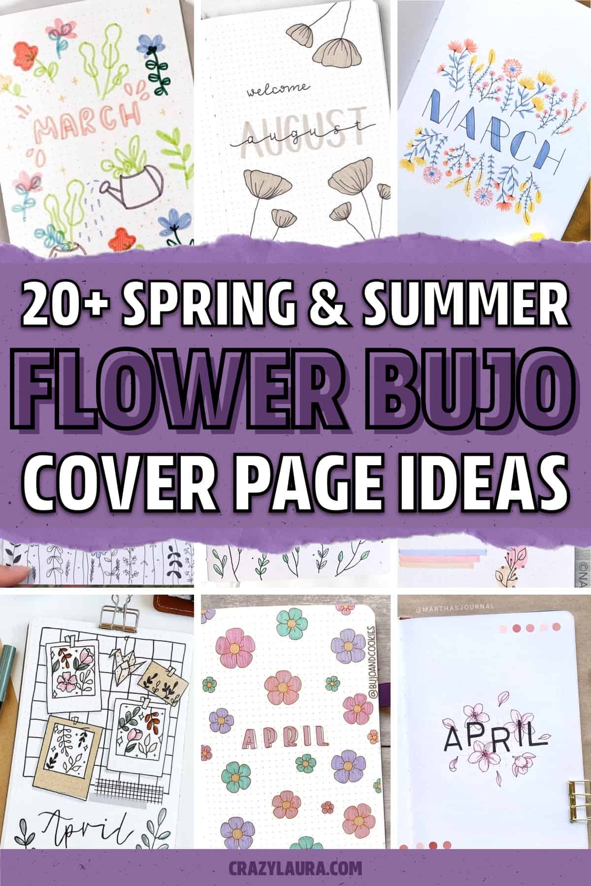bujo cover decoration with flowers