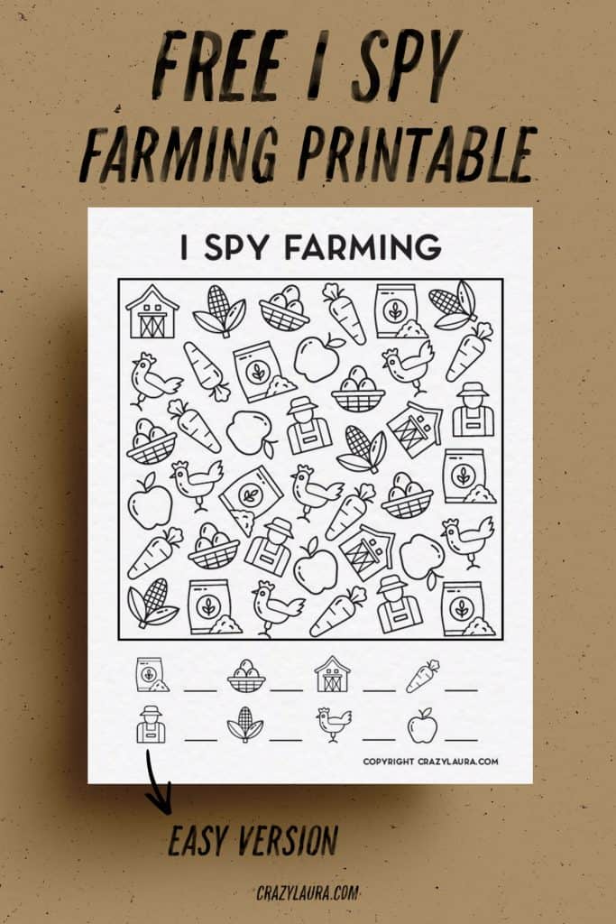 Free Farming I Spy Printable Game Sheets For Kids - Crazy Laura