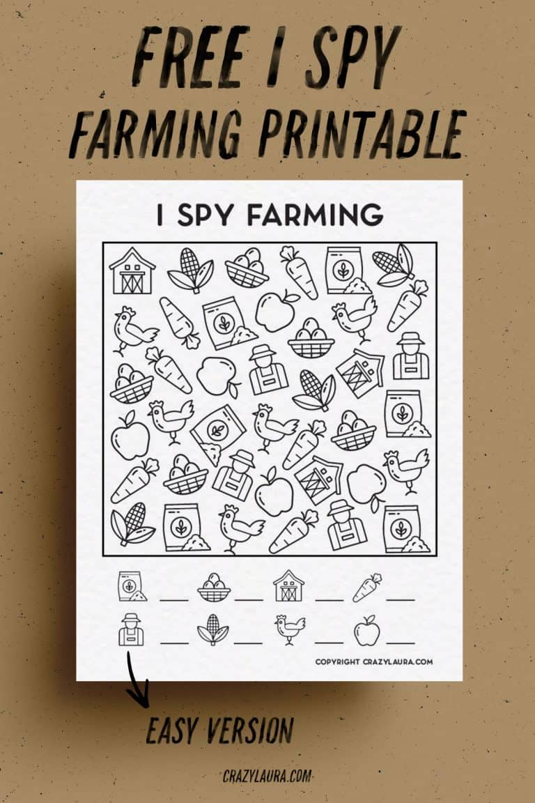 Free Farming I Spy Printable Game Sheets For Kids - Crazy Laura