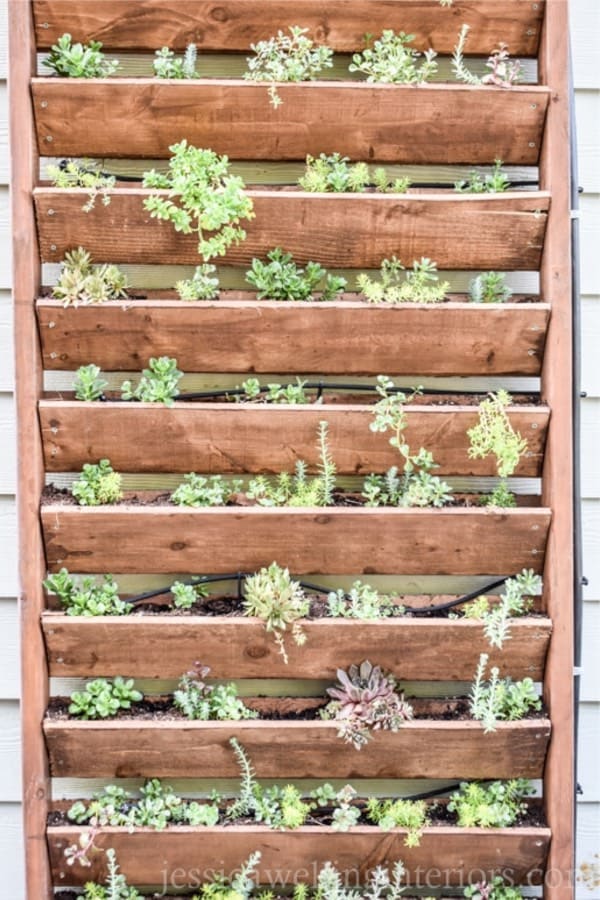 homemade vertical garden project for herbs