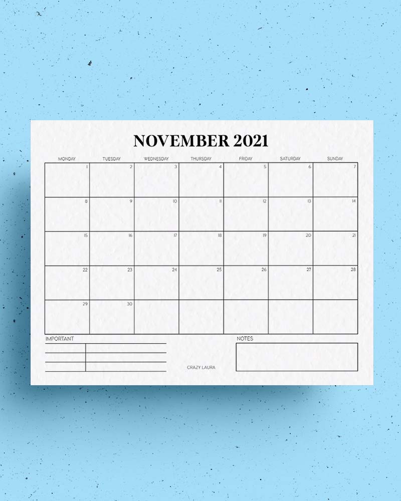 2021 calendar pages for free