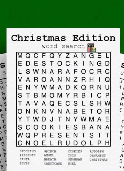 word search christmas themed