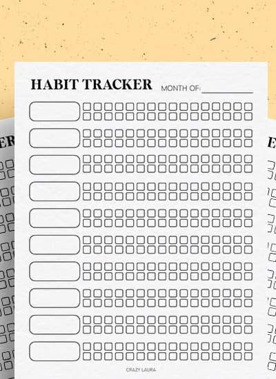 free blank habit tracker pages