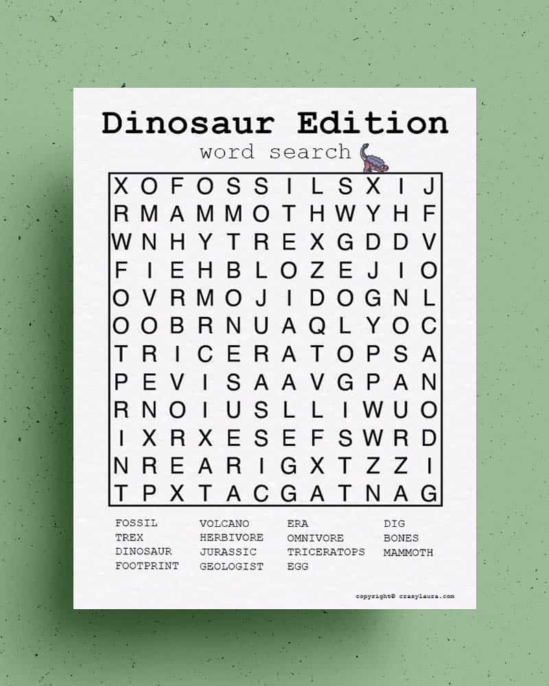 dinosaur word search to download