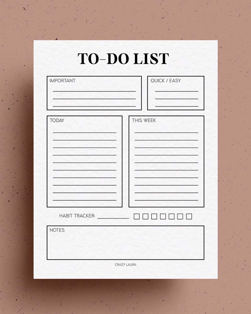 printable to do tracking pages