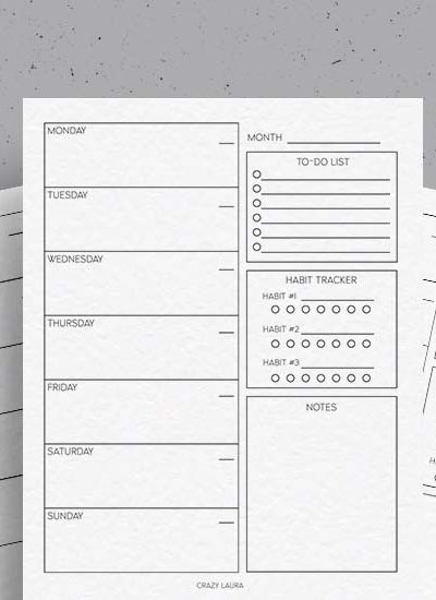 printable sheets for simple weekly planning