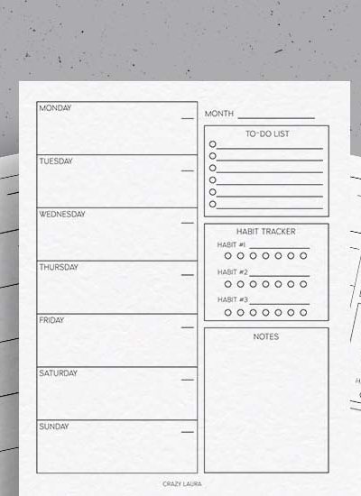 printable sheets for simple weekly planning