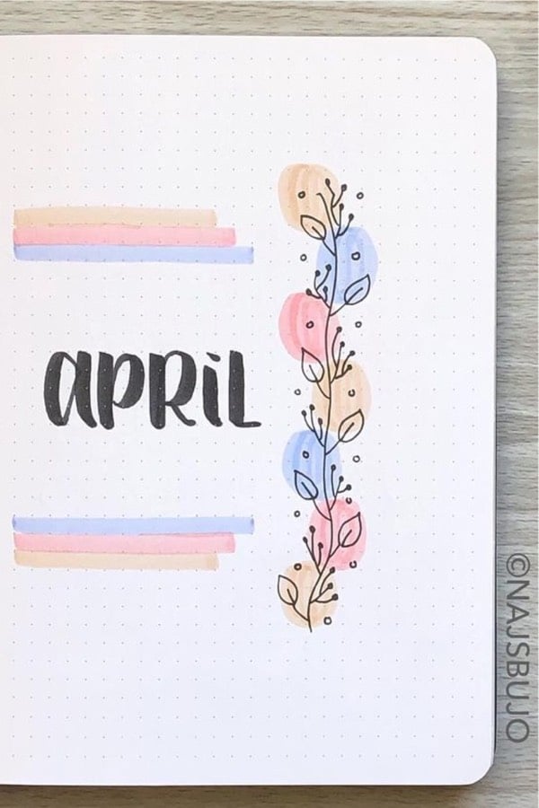 april cover spread with simple flower design
