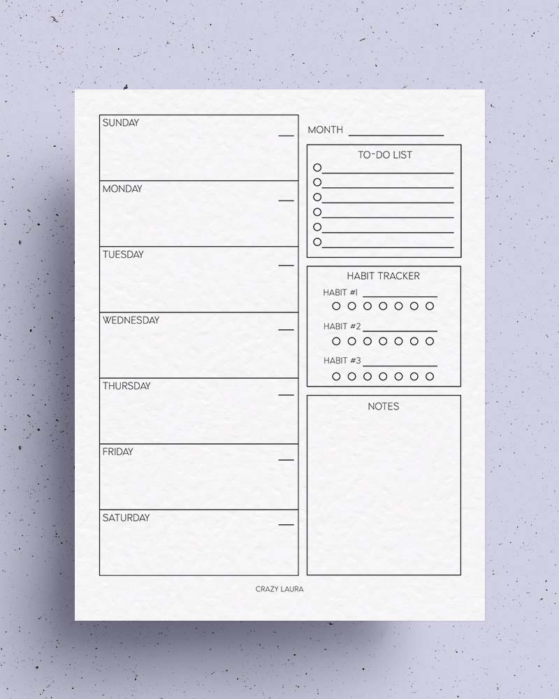 planning printable page download