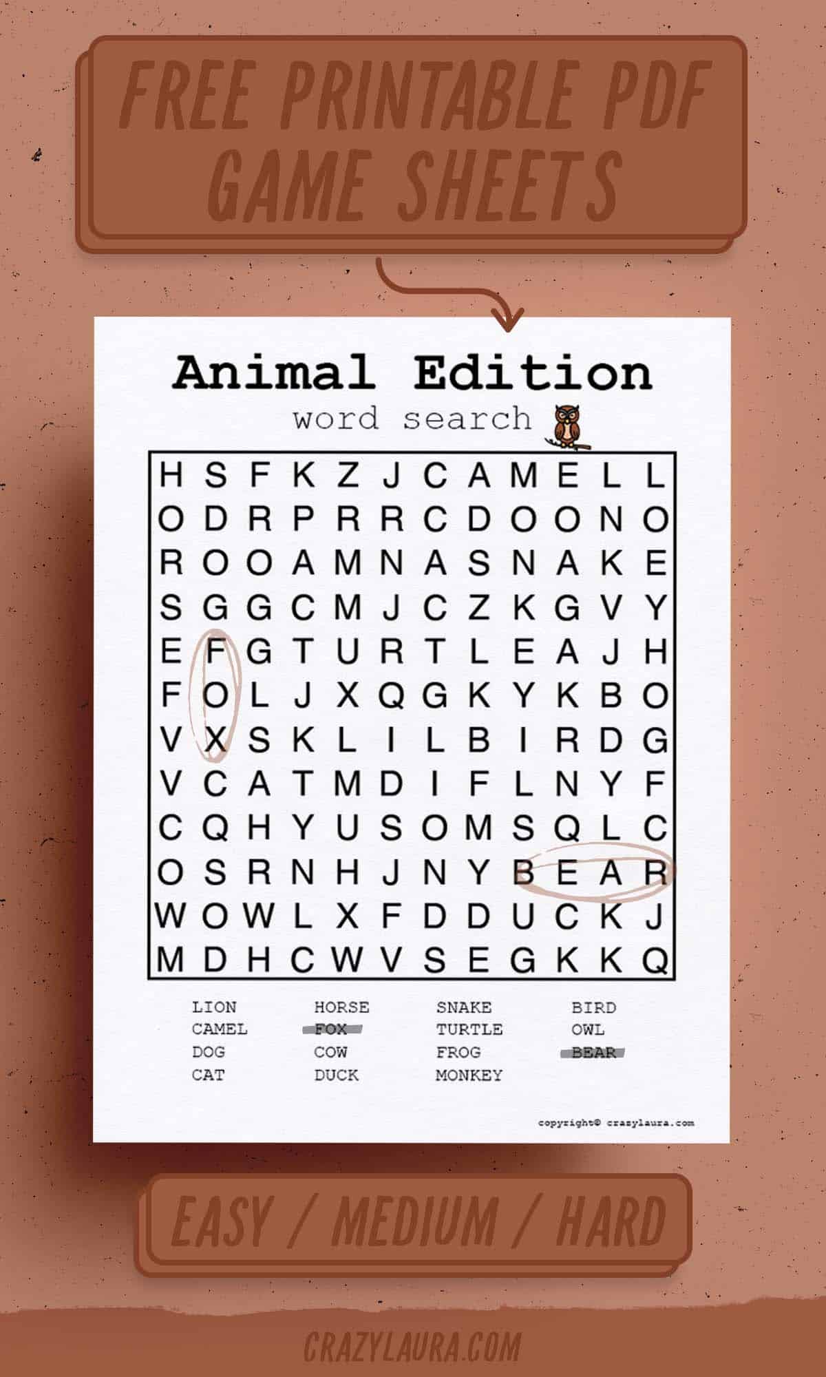 kids word search game to print