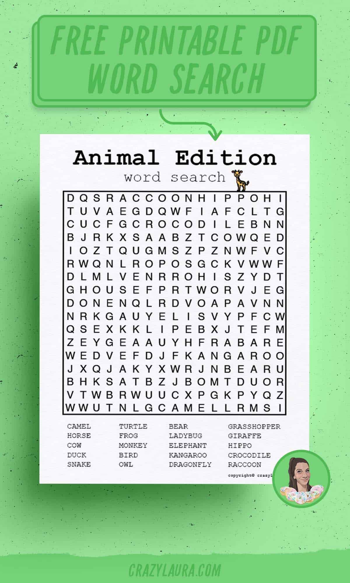 free printable word search game