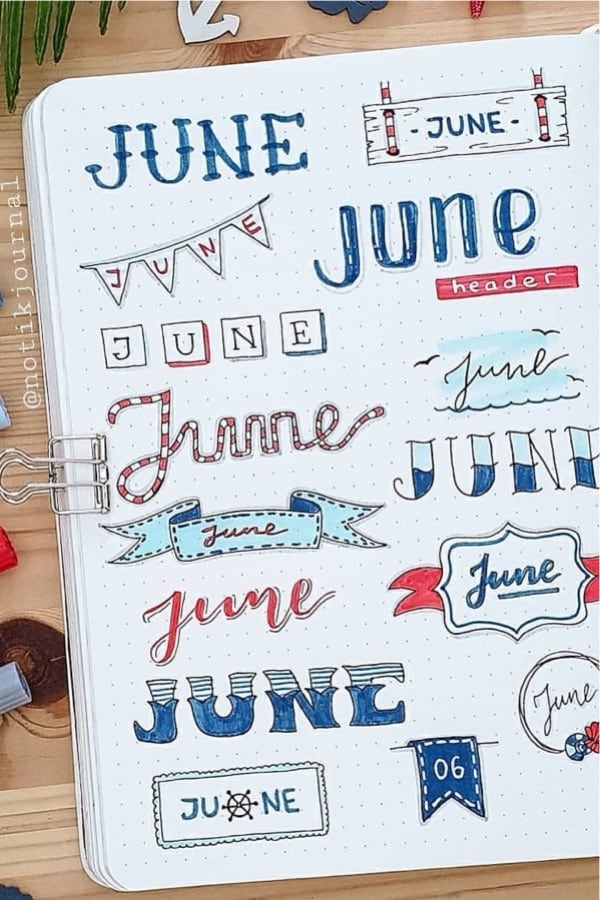best journal headers for summer theme
