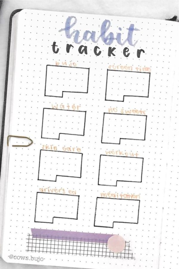 easy habit tracker layout for summer