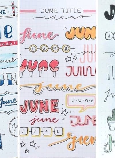 list of june header lettering ideas
