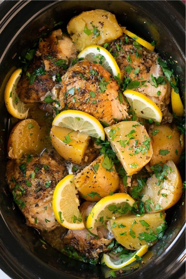 crock pot lemon chicken for summer dinner