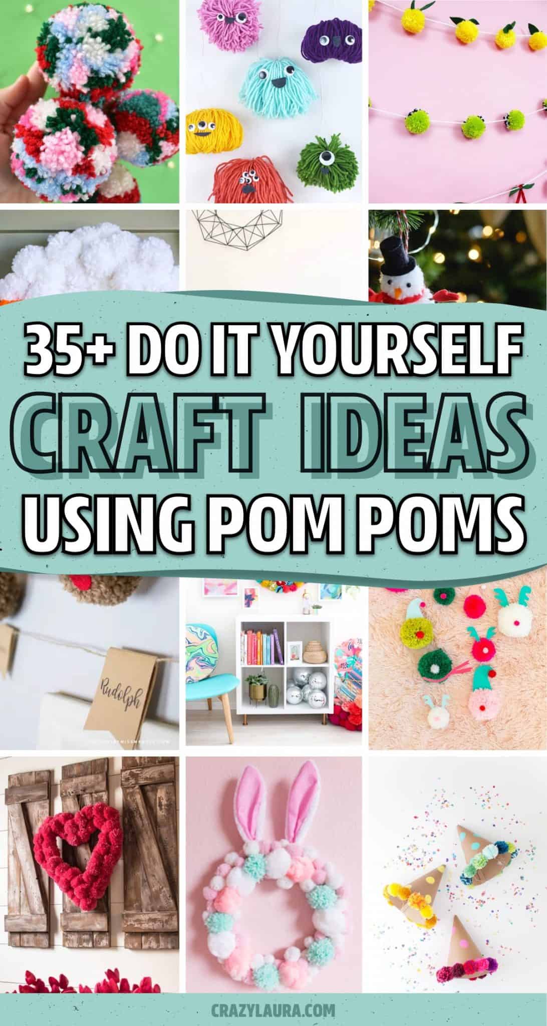35+ Best DIY Pom Pom Crafts & Tutorial Ideas - Crazy Laura