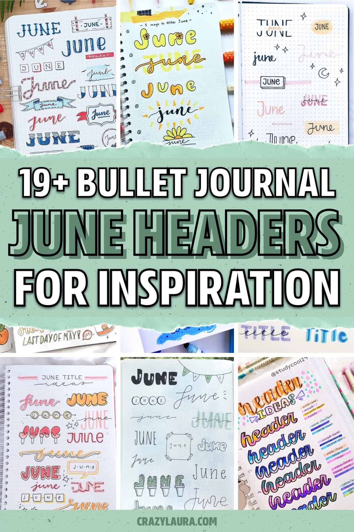 lettering for june journal spread